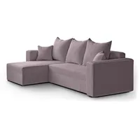 Beautysofa Ecksofa mit Schlaffunktion Bettkasten, Farbe: rosa - Rosa