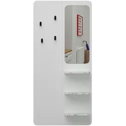 Garderobe Buket Weiß Marmor Optik mit Spiegel 9246