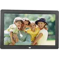 Yctze 12 Zoll 1280 * 800HD Digitaler Bilderrahmen mit Wecker, Filmplayer, Album, Fernbedienung für Familie und Freunde, Geburtstag, Hochzeit (Black)