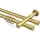 Interdeco GARDINENSTANGE RUNDROHR-INNENLAUF Prestige Santo 420 cm (geteilt in 3 x 140 cm), 2-läufig, 20 mm Ø Messing-Optik