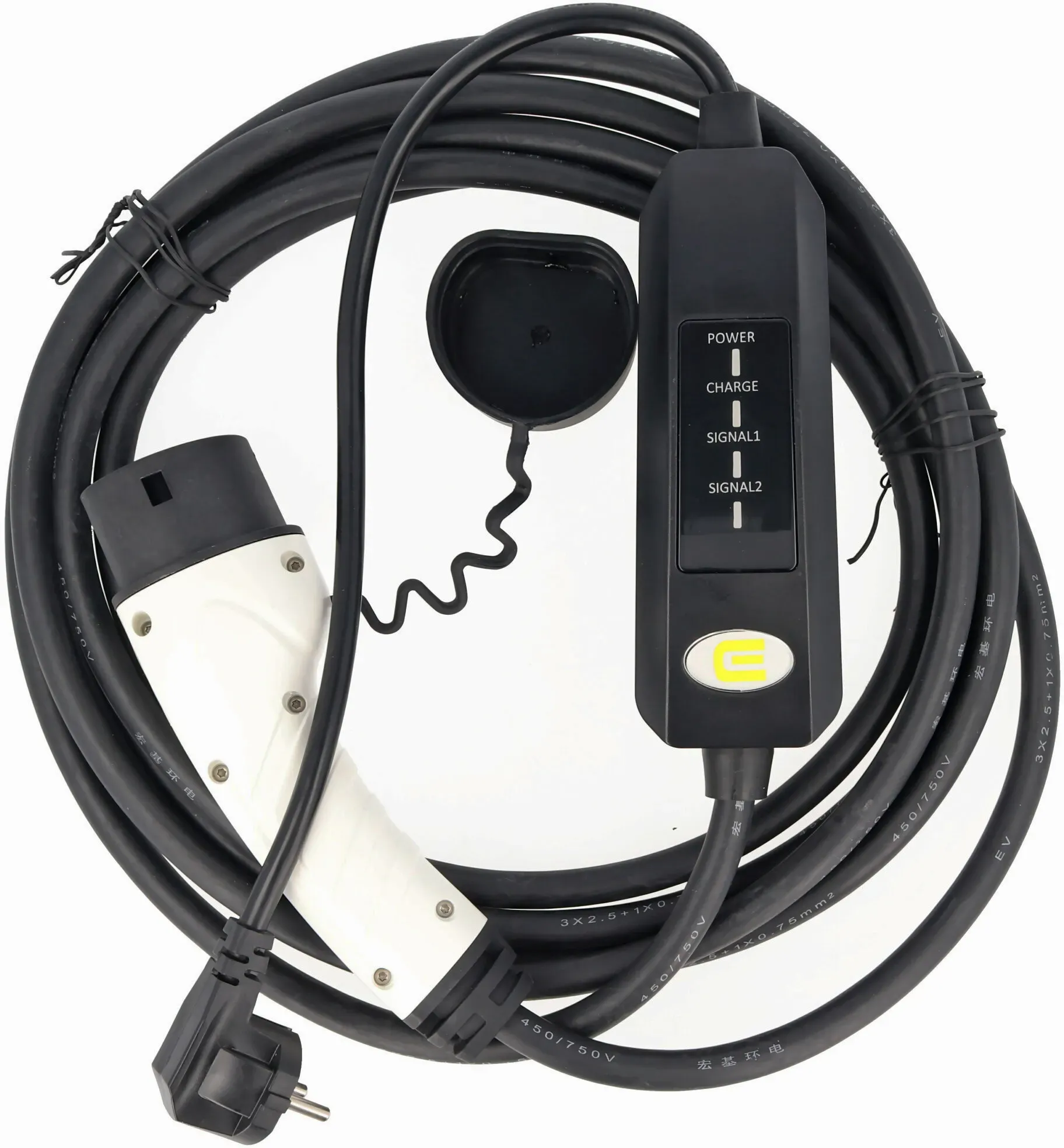 Ladekabel für Elektroautos mit SchuKo-Stecker auf Typ 2 Mode2 230V 13A 1-Phasen Ladetechnologie mit max. 3kW nur 1,79KG
