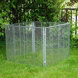 NATIV Komposter 448 Liter Volumen, Metallkomposter mit Bodengitter, Drahtkomposter, Kompostierer