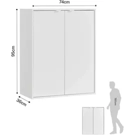 mokebo Der Concierge 74 x 95 x 36 cm weiß / weiß