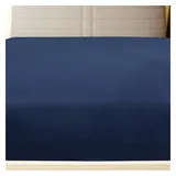vidaXL Spannbettlaken Jersey Marineblau 140x200 cm Baumwolle