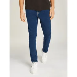Slim-fit-Jeans TOMMY JEANS "AUSTIN SLIM TPRD BRANDED CG4252", Herren, Gr. 34, Länge 30, blau (denim schwarz), Denim/Jeans, Obermaterial: 98% Baumwolle, 2% Elasthan, casual, slim fit, Jeans