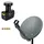 Premium X PremiumX 45cm Satellitenschüssel Stahl Anthrazit Satellitenantenne SAT Twin LNB 4 F-Stecker 2 Teilnehmer