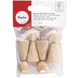 Rayher 6247000 Rohholz-Figurenkegel FSC 100%, 50mm, SB-Btl 4Stück
