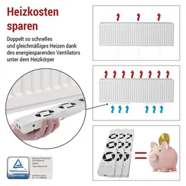 EMOS Heizung-Ventilator Starterset TRIO 3 Stück Heizgebläse inkl. Temperatursensor mit Regler Luftdurchsatz 36 m3/h pro Ventilator