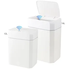 ideoon home Premium Sensor Mülleimer 12 l Weiss
