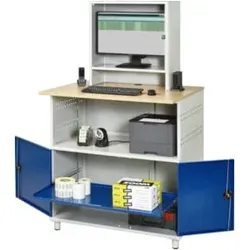 Rau Computer-Tisch 1022 mit Monitorgehäuse T300mm, B1100xT790xH1840mm