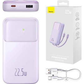 Baseus Powerbank Comet 20000mAh, USB do USB-C, 22.5W (purple) (20000 mAh, 22.50 Wh), Powerbank, Violett