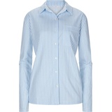 MEY Mey, Damen, Pyjama, Sleepsation Pyjama Shirt langarm - Organic Cotton, Blau, (46)
