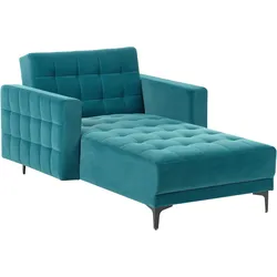 Chaiselongue ABERDEEN Samtstoff Seeblau