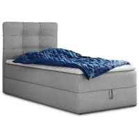 Sofnet Boxbett, Grau Textil, H3, Rechteckig, 100x200 cm, Schlafzimmer Betten, Boxspringbetten