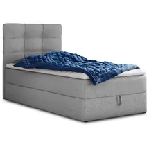 Sofnet Boxbett, Grau Textil, H3, Rechteckig, 100x200 cm, Schlafzimmer Betten, Boxspringbetten