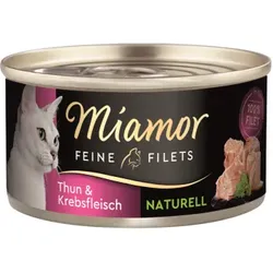 Katzen - Nassfutter MIAMOR Adult Feine Filets Naturell Thun & Krebsfleisch, 80 g