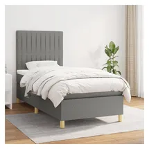 vidaXL Boxspringbett 100 x 200 cm Dunkelgrau