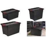 OKT OKT, Aufbewahrungsbox Aufbewahrungsbox "Box Solido", 24 Liter, graphite/rot mit Deckel, Deckel mit Schiebeverschluss,