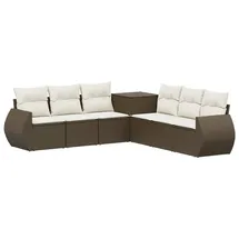 vidaXL Sofa Set 7-tlg. braun/creme