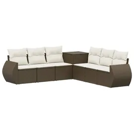 vidaXL Sofa Set 7-tlg. braun/creme