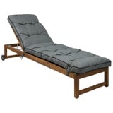 Bjird Liegenauflage Auflage für Gartenliege Hugo 201x55x8 cm, Auflagen für Deckchair, Polsterauflage für Sonnenliege - gesteppt grau