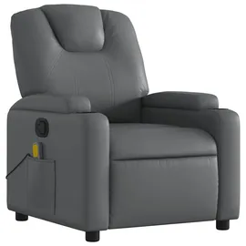 vidaXL Massagesessel Grau Kunstleder 88 x 97 x 0 cm Grau mit Fernbedienung