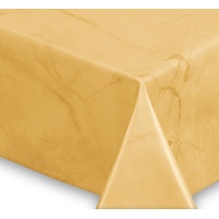 Beautex Tischdecke Wachstuchtischdecke abwischbar, Gartentischdecke Marmorstein (1-tlg) gelb Oval - 140 cm x 230 cm