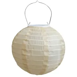 Chic Antique Reispapier Lampe mit Solarzellen, D20 cm, honig