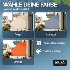 DEUBA Seitenmarkise 140 x 140 cm beige Polyester 2 St.