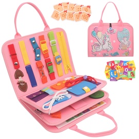 Withosent Busy Board für Kleinkinder 4-Schichten, Activity Board Montessori Spielzeug Baby ab 3 4 5 Jahre Mädchen Junge, Grundkenntnisse
