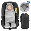 Einschlagdecke mit Füßen für Babyschale und Kindersitz - Winter - Grau