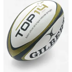 Rugbyball Gilbert Top 14 Größe 5 weiss/gold 5