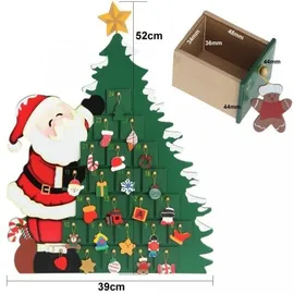DEUBA Adventskalender Weihnachtsmann zum Befüllen 24 Türchen