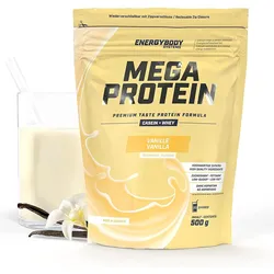 Mega Protein Vanille. Eiweißshake Proteinpulver mit Whey & Casein. 500 g EINHEITSFARBE 500g