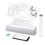 iDPRT MT890 Mobiler Drucker, Thermodrucker A4 Kompatibel mit Android und iOS, Bluetooth Tragbarer Drucker Nur Thermopapier für Reisen, Hause, Lernen, Büro, Schule -Weiß