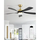 Sofucor Deckenventilator mit Beleuchtung,132cm Deckenventilator mit Licht und Fernbedienung, 3 Farbtemperatur, Timer, 6 Geschwindigkeiten, Leise DC Deckenventilator für Schlafzimmer Wohnzimmer