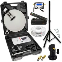 PremiumX Mobile Camping SAT Anlage Satellitenschüssel TV Receiver Satelliten-Finder
