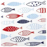 Home fashion Papierservietten "Fische", 33 x 33 cm, 20 Stück