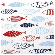 Home fashion Papierservietten "Fische", 33 x 33 cm, 20 Stück