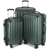 Hauptstadtkoffer Alex - 3er Kofferset - Handgepäckskoffer 55 cm, mittelgroßer Koffer 65 cm + großer Reisekoffer 75 cm, Hartschale ABS/PC, TSA, Waldgrün