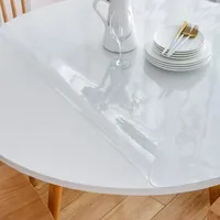 Schreibtischunterlage Rund 62cm - Plastiktischdecke Transparent Nach Maß 1mm - Wasserdicht, Schmutzabweisendt, Maßgeschneidert – Maße PVC Folie Transparent, Tischdecke Biertisch, Durchsichtig 1mm