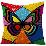 Kissenbezug 80x80 Blau Rot Kopfkissenbezug 80x80 Superweicher Baumwolle Hanf Couchkissen Resistent Atmungsaktiv Kissenbezüge 80x80 Verdecktem Zip Voll Sofakissen 80x80cm/1 Pcs