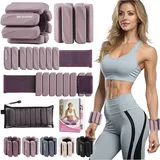 BECOJADDE Gewichtsmanschetten fuß 0.9 KG Je Gewichte für Beine und Arme Set 2 Ankle Weights Handgelenk Gewichte Knöchelgewichte Fussgewichte für Joggen Cardio Aerobic Krafttraining Rosenrosa
