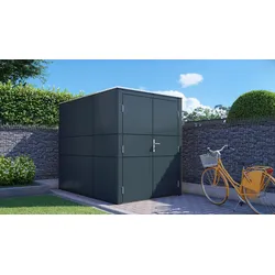 Fahrradbox BERTILO "HPL Bike in verschiedenen Farben", grau (anthrazit), Holzwerkstoff, Aufbewahrungsboxen, HPL, witterungsbeständig, farbstabil, BxTxH: 155x235x194 cm