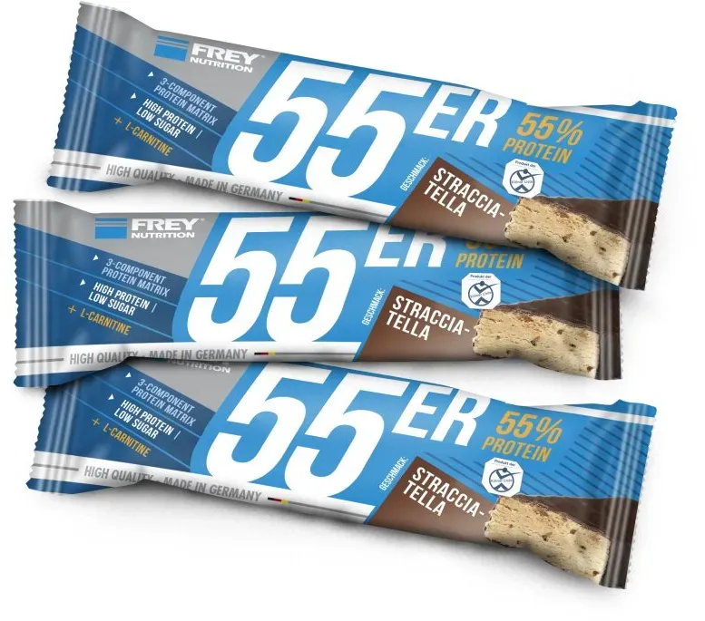 Frey Nutrition - 55er Proteinriegel - 50g Riegel Geschmacksrichtung Marzipan