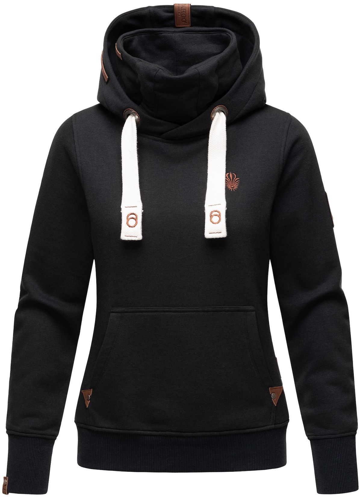 NAVAHOO Damen Kapuzensweatshirt Weicher Hoodie mit dicken Tunnelzugkordeln & Kapuze Raniaa