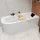 Besco BADLAND Eckbadewanne Rechteck Badewanne Avita RECHTS 170x75 mit Ablaufgarnitur und Füßen + Badkissen Schwarz KODI | BADLAND AVITA - Schwarz/Weiß