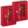 Relaxdays Notschlüsselkasten 2er Set mit Glasscheibe 0 cm rot