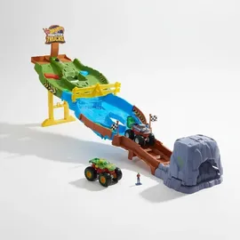 Mattel HJG32 - Hot Wheels Monster Trucks Rennstrecke mit 2 Fahrzeugen