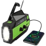 Tubiaz Kurbelradio, Solar Radio, Tragbare Notfallradio 4000mAh Wiederaufladbare Powerbank Batteriebetrieben mit LED Taschenlampe & Leselicht, SOS-Alarm für Outdoor Camping